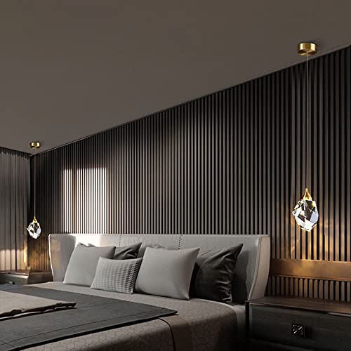 Lámpara colgante de cristal de lujo y cobre para isla de cocina elegante 7