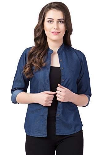 FUNDAY FASHION Women’s Casual Mandarin Collar Shirt