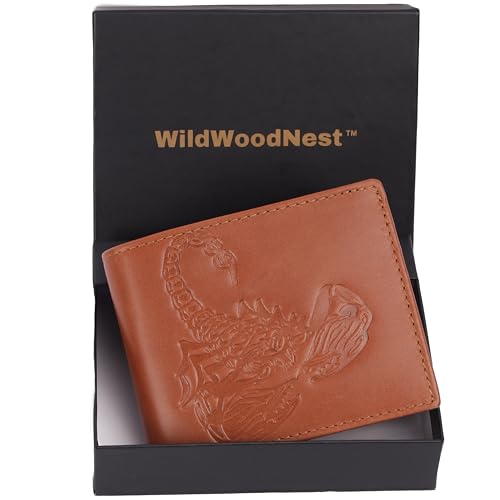 Leather Men's Wallet – Genuine Leather, Multiple Card Slots, Zipper Pocket, Slim Bifold Design, Elegant & Durable(Scorpion)3