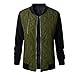Produktbild Frauen Casual Herbst Winter Solide Jacke O-Neck Reißverschluss Stitching Jacken Weibliche Jackte Mäntel Gr. Large, grün
