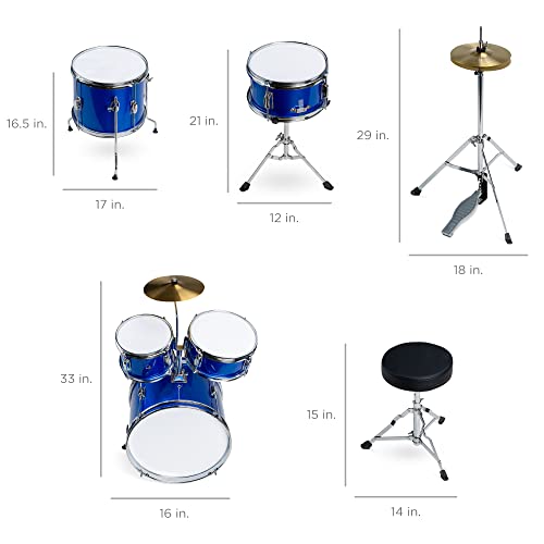 Best Choice Products SKY5566 Kids Drum Set 5-Piece 16In Beginner Drum Set Junior Drum Kit thumb #6