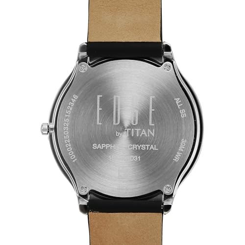 Image of Titan Edge Murals Quartz Light Brown Round Dial Men's Watch | Leather Strap Material | Watches for Man | Watches for Men Analog - 1843SL02