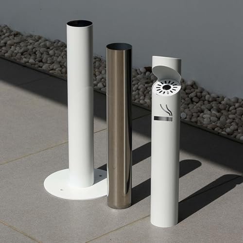 Cendrier vertical en acier inoxydable noir mat haute résistance pour terrasse