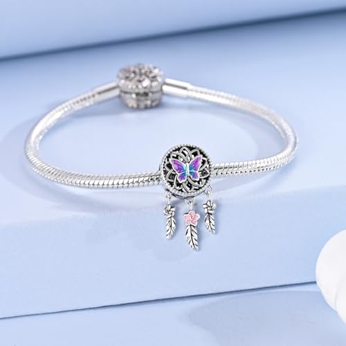 Image of 925 Sterling Silver Charms,Hypoallergenic Beads,Compatible with Pandora Bracelets and Necklaces,Women Holiday Gift Pendants