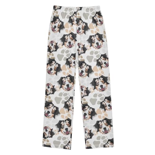 Pajamas Pants Soft Australian Shepherd Dog Long Sleep Pjs Lounge Pajama Bottoms Elastic Waist with Pockets