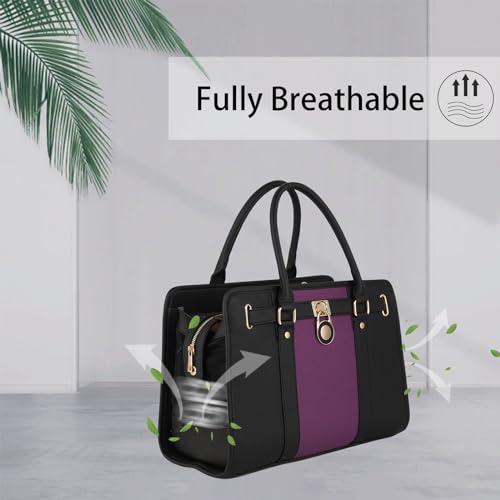 Fashion Dog Carrier Purse,Soft-Sided Leather Handbag Pet Tote Bag for Small Dogs Puppy and Cats TSA Airline Approved (Black & Purple) Fashion Dog Carrier Purse,Soft-Sided Leather Handbag Pet Tote Bag for Small Dogs Puppy and Cats TSA Airline Approved (Black & Purple)