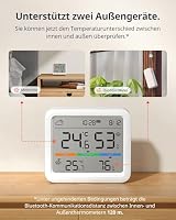 SwitchBot Wlan Wetterstation Funk mit Außensensor, Matter Hygrometer Thermometer Innen, Temperatursensor mit IP65 Außenthermometer und Matter Hub, Kompatibel mit Alexa, Apple Home, Google Home – Ansicht 5