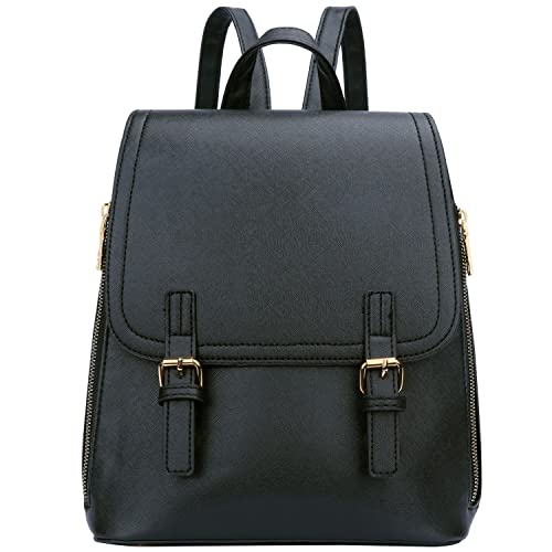 Kkxiu Stylish Small Backpack Bag For Women Synthetic Leather Mini Bookbag Purse With Multiple Pockets (A-Black) #TOP22