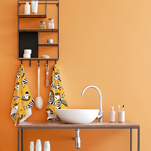 Tsingza Hand Bath Towels Set Of 2 Stylized Fantasy Zebra, Soft Absorbent Microfiber Face Fingertip Towels For Bathroom Kitchen Decor Gym Sports, Quick Dry Hair Drying Cloth 30"X15" #TOP4