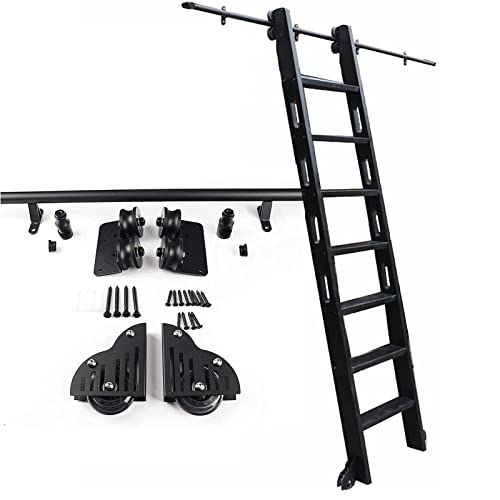 Kit rail pour échelles roulantes fini noir rustique en acier de haute qualité - 2