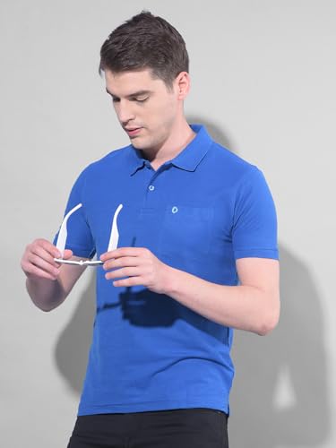 Image of Dollar Men's Pack of 1 Solid Cotton Blend Polo Neck T-Shirt