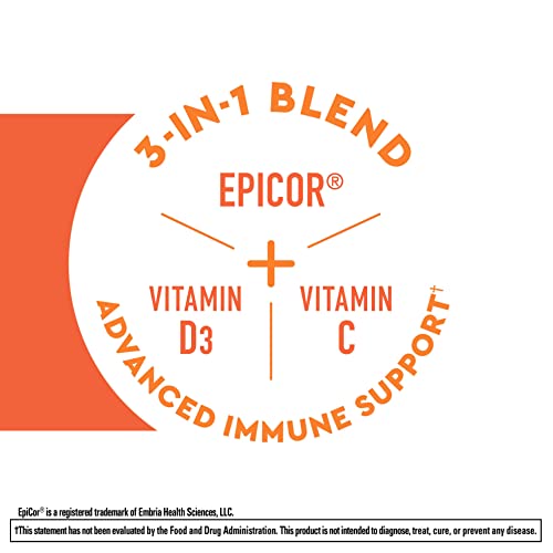 Nature Made Wellblends Immune & Respiratory, EpiCor Postbiotic, Vitamin C, Vitamin D3, Advanced Immune Support Supplement, 50 Vegetarian Capsules