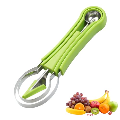 Ziyonix Cortador de Bolas de Sandía Herramientas para Tallar Frutas Pala para Tallar Frutas Juego de Herramientas de Fruta 4 en 1 Cortador de Sandia Acero Inoxidable para Plato de Frutas DIY