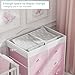 BOLUO Changing Table Dresser with 6 Fabric Drawers, Baby Dresser with Changing Table Top Diaper Changing Station with Storage for Nursery Modern Pink