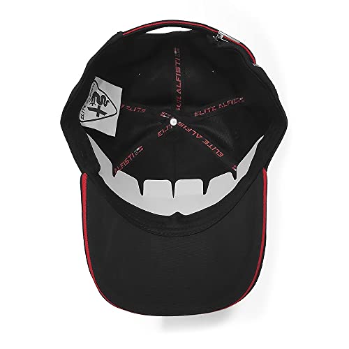 4R Quattroerre.it Elite Alfisti Kappe für Alfa mit gebogenem Visier, Schwarz, Schwarz