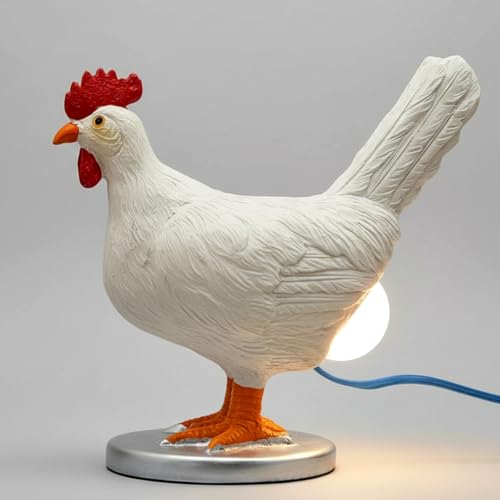 Lámpara de mesa con luz LED tactil, diseño de gallina