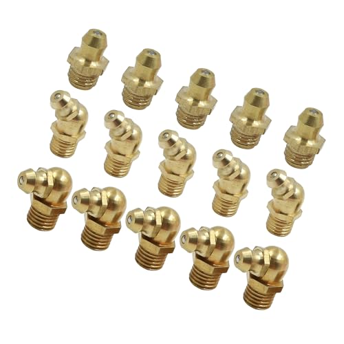 Boquilla de grasa M8 Motoforti de latón dorado en juego de 5 unidades para lubricación