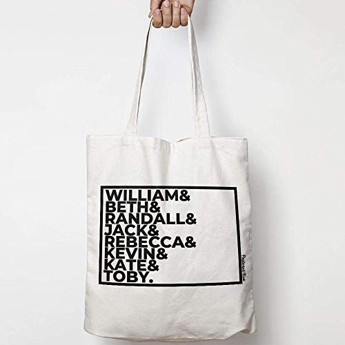 THIS IS US squad goals tote bag in tela di cotone naturale NEI COLORI NATURALE O NERO
