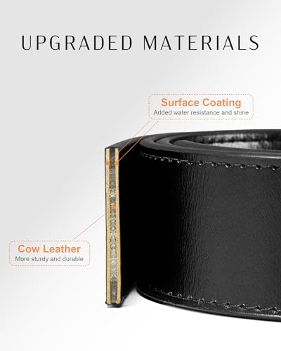 Image of maikun Mens Casual Dress Belt, Mens Leather Black Belt, Casual Wear Jeans Pants