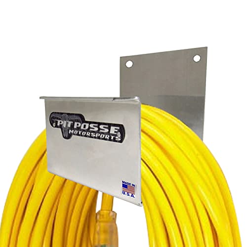 Pit Posse 463 Cord Hose Hanger Organizer For Enclosed Race Trailer Garage Shop - Made In Usa - Aluminum Wall Holder Hook Storage Shelf 4.5 X 5 X 5-5 Year Warranty (Silver) #TOP10