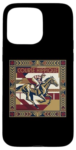 Course Hippique Art Deco Horse Racing Jockey �X�}�z�P�[�X iPhone 15 Pro Max �p