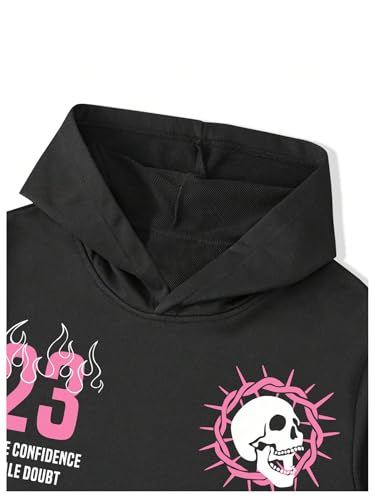 Men's 2 Piece Sweat Suits Long Sleeve Y2K Graphic Hoodies and Flared Sweatpants Set4