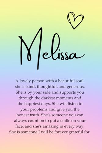 Melissa: A unique, thoughtful notebook with lovely quote on cover, the perfect birthday gift to make someone smile, a great notebook for journaling image 2