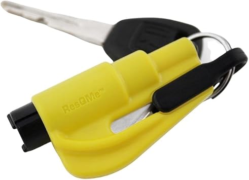 resqme 98730 2-in-1 Safety Tool in Keyring, Yellow 1 Unit
