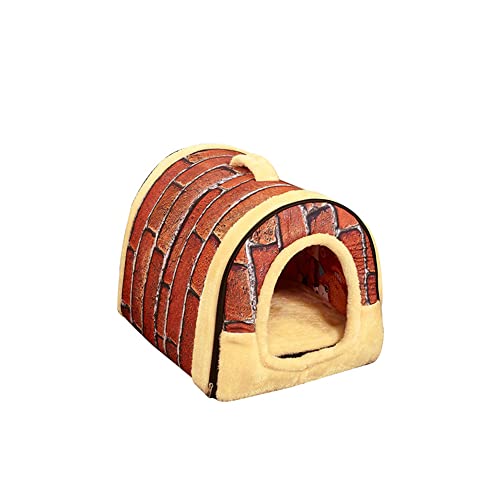 MUYYIKA 犬 ベッド 犬小屋 ペットハウス ドーム型 洗える 折りたたみ可 ペットベッド 猫用 ベッド クッション 室内用 ふわふわ かわいい オールシーズン クッション付き 犬 寝床 猫 小屋 テント 小 中型犬猫用（M）