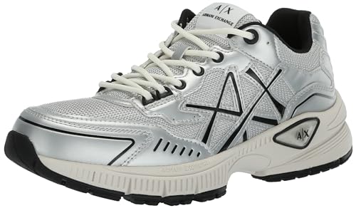 Armani Exchange Men's Metallic Chunky Logo Sneaker