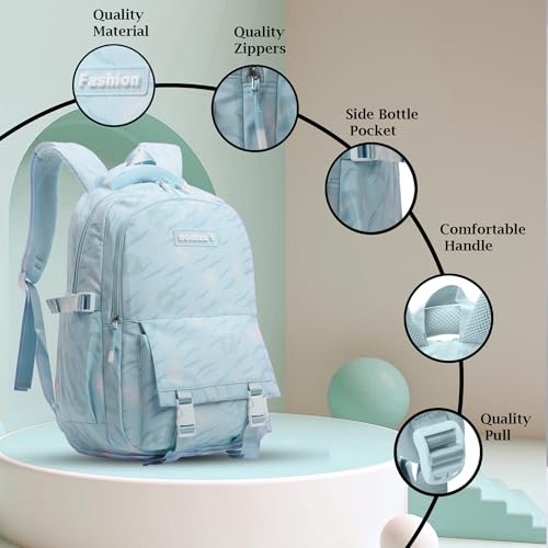 Image of Tinytot 30 Litre Japanese Korean Style School Bag Water-Resistant Laptop & Travel Backpack - Unisex Large 18 Inches Multipurpose Student Backpack for Boys & Girls, Men & Women