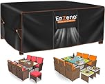 Enzeno Garden Furniture Covers,Waterproof,420D Heavy Duty Oxford Fabric Outdoor Patio Table Cover with Air Vent for Chair and Table Cover 180X120X74cm