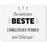 JUNIWORDS Mauspad Mousepad, So Sieht der Beste Evangelischer Pfarrer der Welt aus! (5850321)