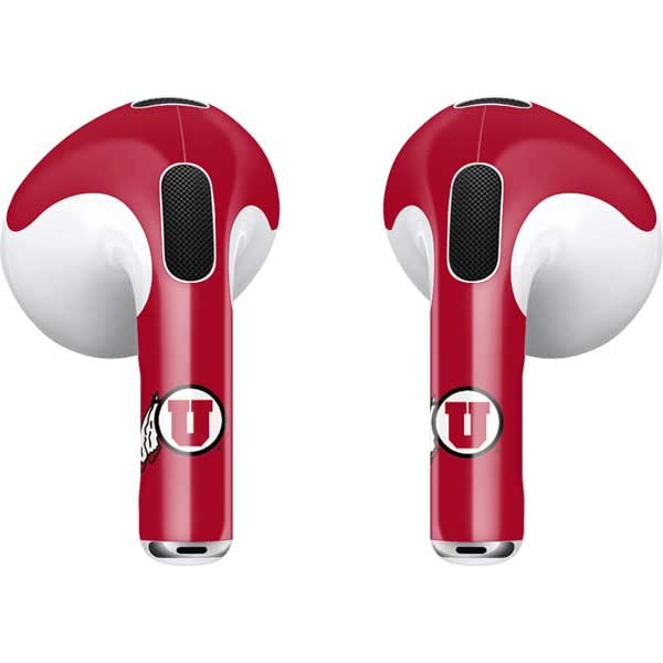 Skinit Decal Audio Skin Compatible with Apple AirPods (3rd Gen, 2021) - Officially Licensed Utah Utes Text on Red Design