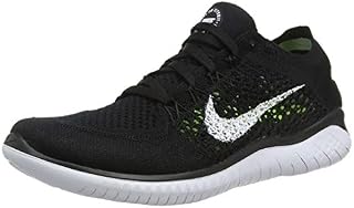 Nike Womens Free RN Flyknit 2018 Running Athletic, Black/White (Black Upper), 6.5