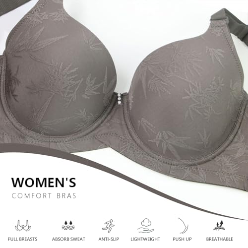 Necalisi Bras for Women Underwired Women high Support Bra Black Lightly Padded Balconette Balcony Crop Top 34C - Image 4