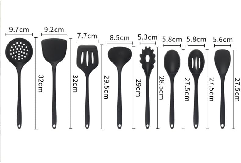 Silicone Spatulas for Household Kitchenware Soup Spoons Strainers Set