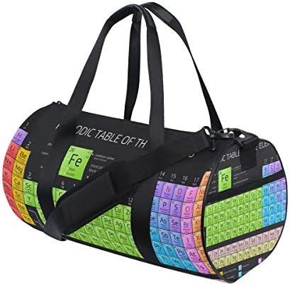 TFONE Chemistry Element Periodic Table Sports Gym Bag Travel Duffel Bag for Women Men Boys Girls