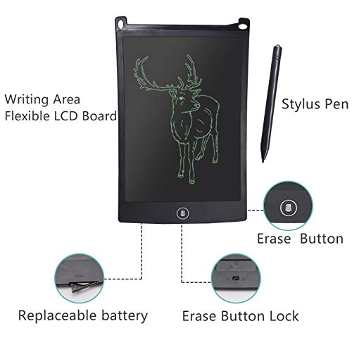 QDH LCD Writing Tablet for Kids Writing Board 8.5 in Drawing Board Kids Electronic Writing Pad Kids Doodle Board Erasable Drawing Pad Drawing Tablet Pre-Learning Educational Toys for 3 Years + Kids - Thumbnail 2