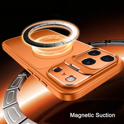 Coque magnétique iPhone 17 orange givrée et fine - 2