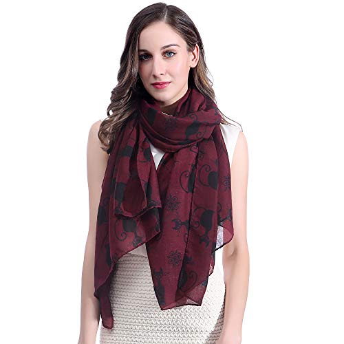 Lina & Lily Cat Print Women's Scarf Shawl Wrap Lightweight2