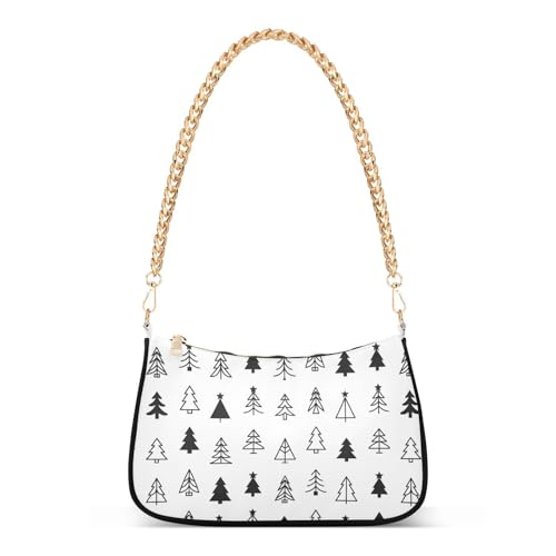 Sac à bandoulière tendance pour femme au motif d'arbres de Noël