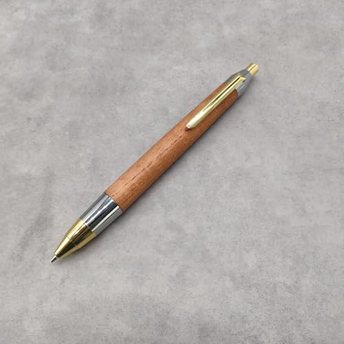 木製シャープペンゴールド金具 専用ケース付き KATO202 木軸ペンパーツ（シャープペン）ゴールド ＜品番 202-MG