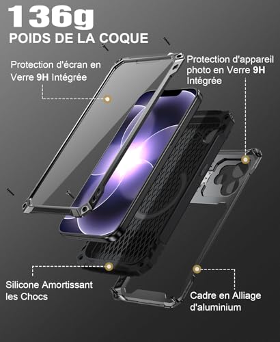 Protection iPhone 17e/16e antichoc pour chantier et randonnée avec support intégré