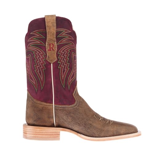 Men`s Tan Nubuck Camel 11In Vella Rosa Top Cowboy Boot4