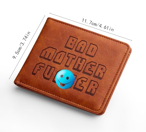 Image of Embroidered Bad Mother fker Leather Wallet bad mother f ker wallet leather (yellow)