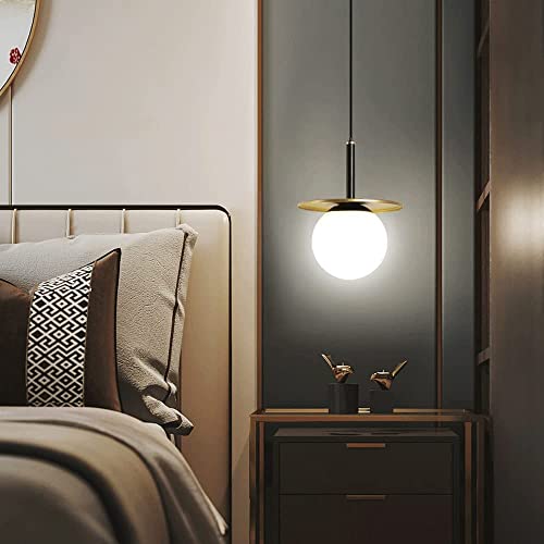 Mini suspension moderne en verre mat blanc luminaire réglable de loft - 3