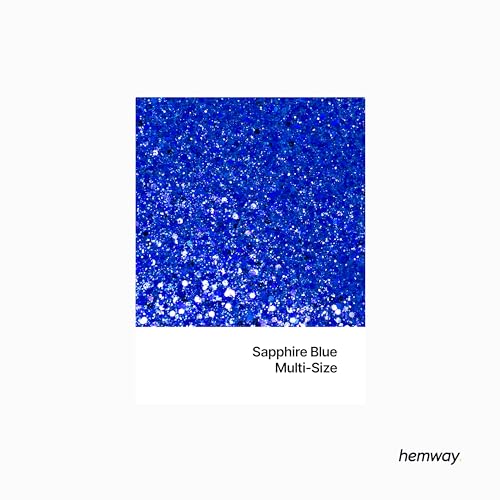 Hemway Craft Glitter Sapphire Blue 100g Multi Size Glitter for Crafts Resin, Cosmetic, Nail, Face, Body, Festival, Tumblers - Image 2