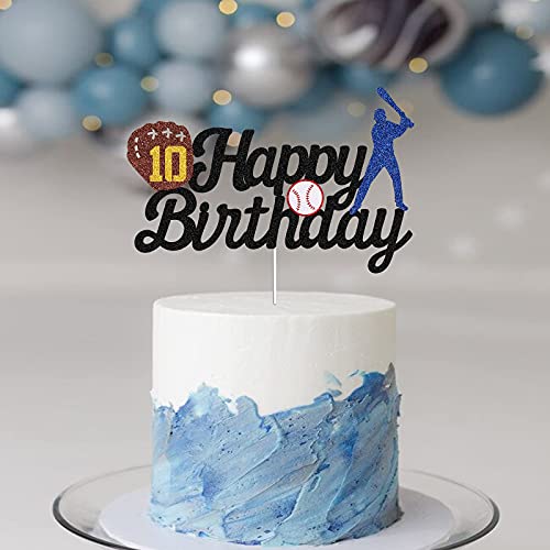 Happy 10Th Birthday Cake Topper - Baseball Theme Cake Topper For 10Th Birhday Party Decoraitons Decor(10Th) #TOP5