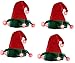 Nicky Bigs Novelties Light Up Elf Hat Costume Accessory, Red Green, One Size (4 Pack)